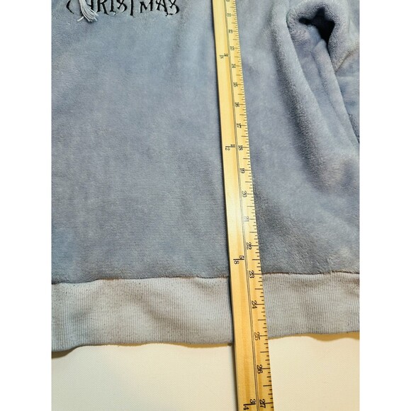 Disney Nightmare Before Christmas Fleece Blue Gray Hooded Sweater Large 11-13 - Picture 10 of 12